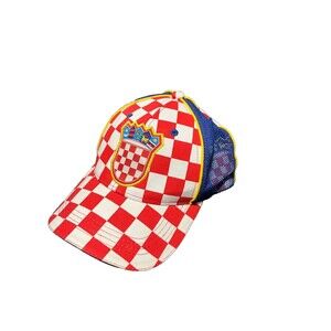 Vintage Croatia Cap Plaid Soccer Hrvtska